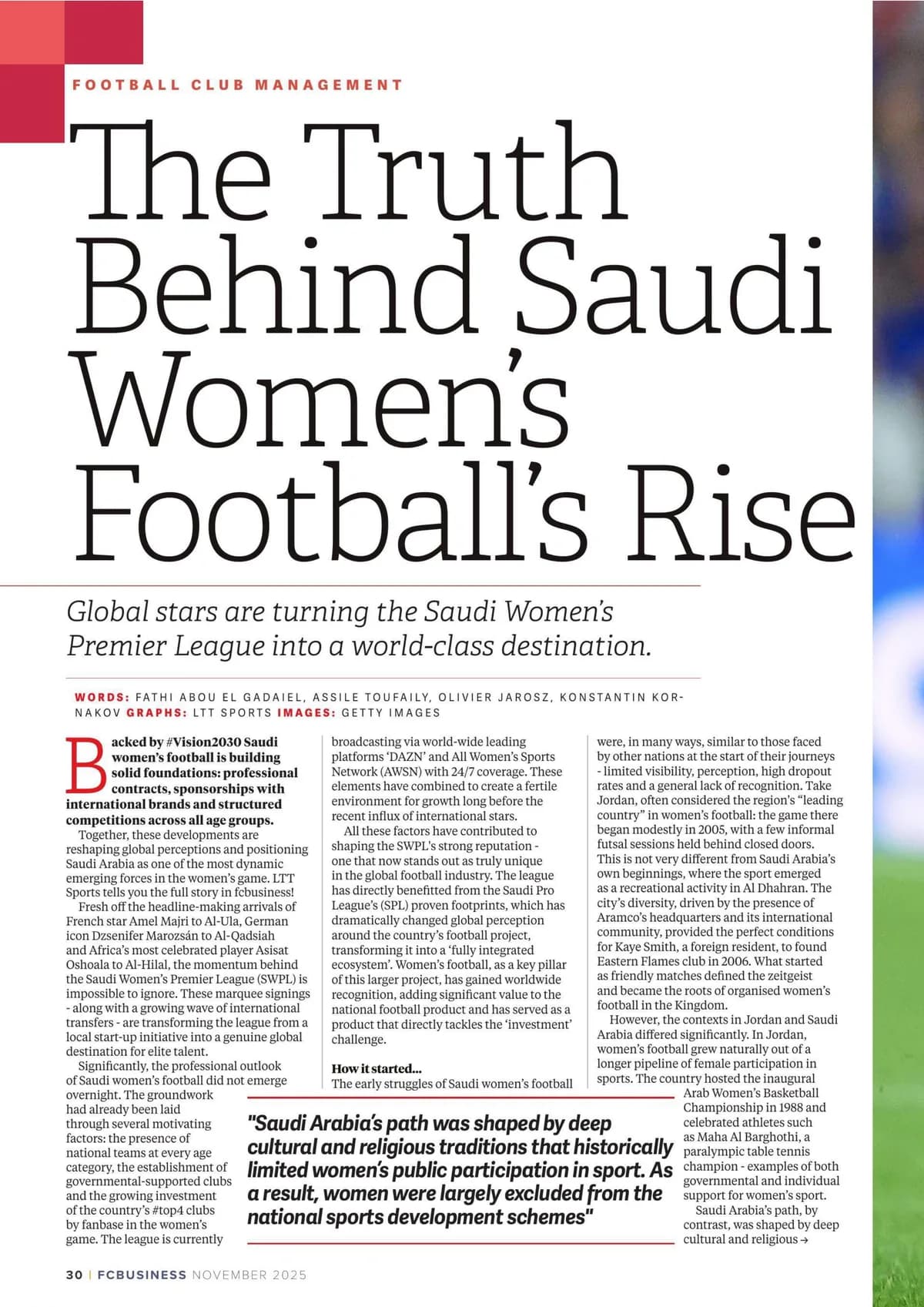 The Truth Behind Saudi Women's Footballs Rise